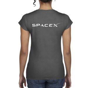 SPACEX Official Merch V-Neck Logo T-shirt in Space Gray